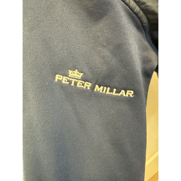 Peter Millar Women's Blue Fleece Lined 1/4 Quarter Zip Pullover Sz Large - Picture 3 of 7